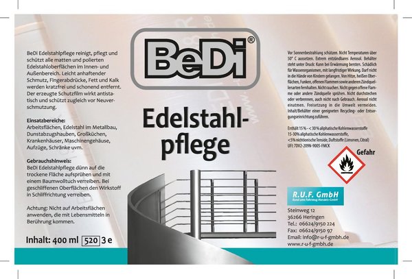 BeDi Edelstahlpflege Spray 400 ml  (9792384)